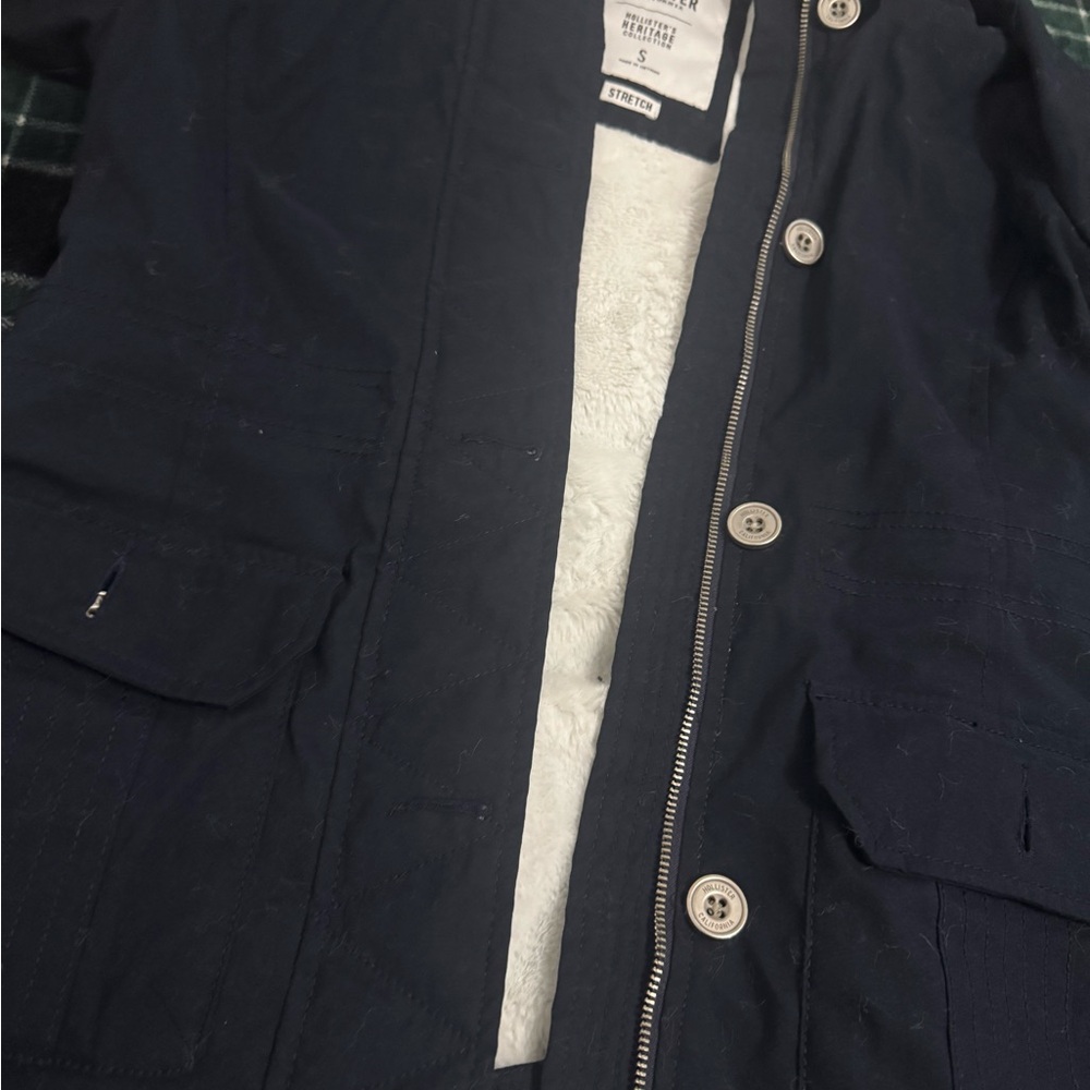 Hollister Women's Dark Blue Hooded Jacket - Picture 2 of 6